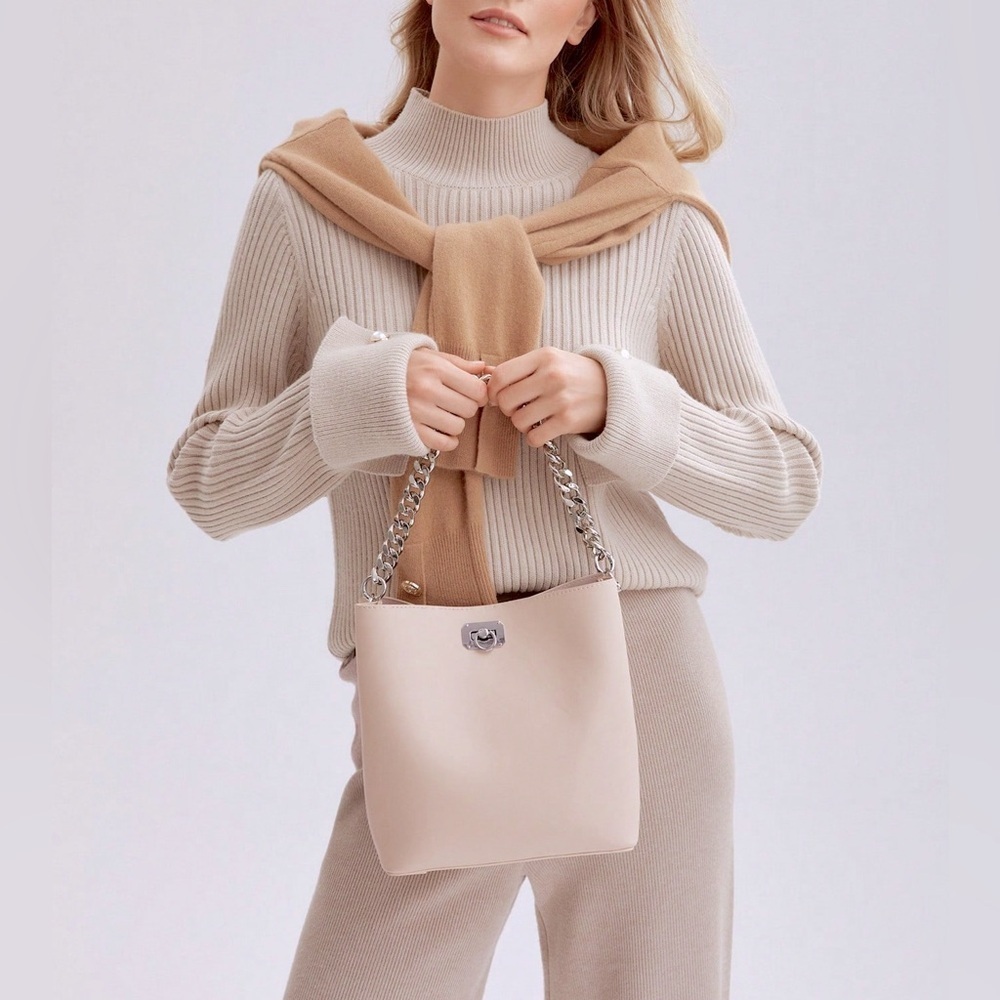 MOTF Cream Shoulder Bag with Minimalist Design